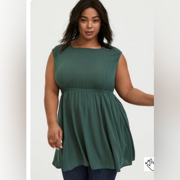 torrid Tops - Torrid sleeveless babydoll crepe tunic blouse